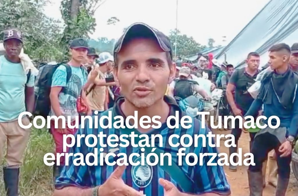 Comunidades de zona rural e Tumaco protestan contra erradicación forzada.